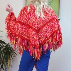 Vintage 1970’s Handmade fringe poncho
